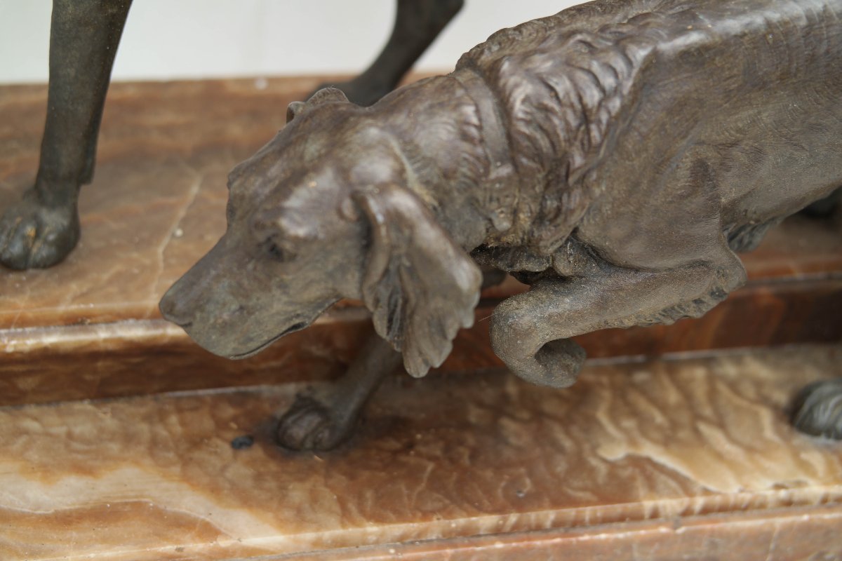 The Hunting Dogs, Sculpture Signed Clovis Edmond Masson-photo-4