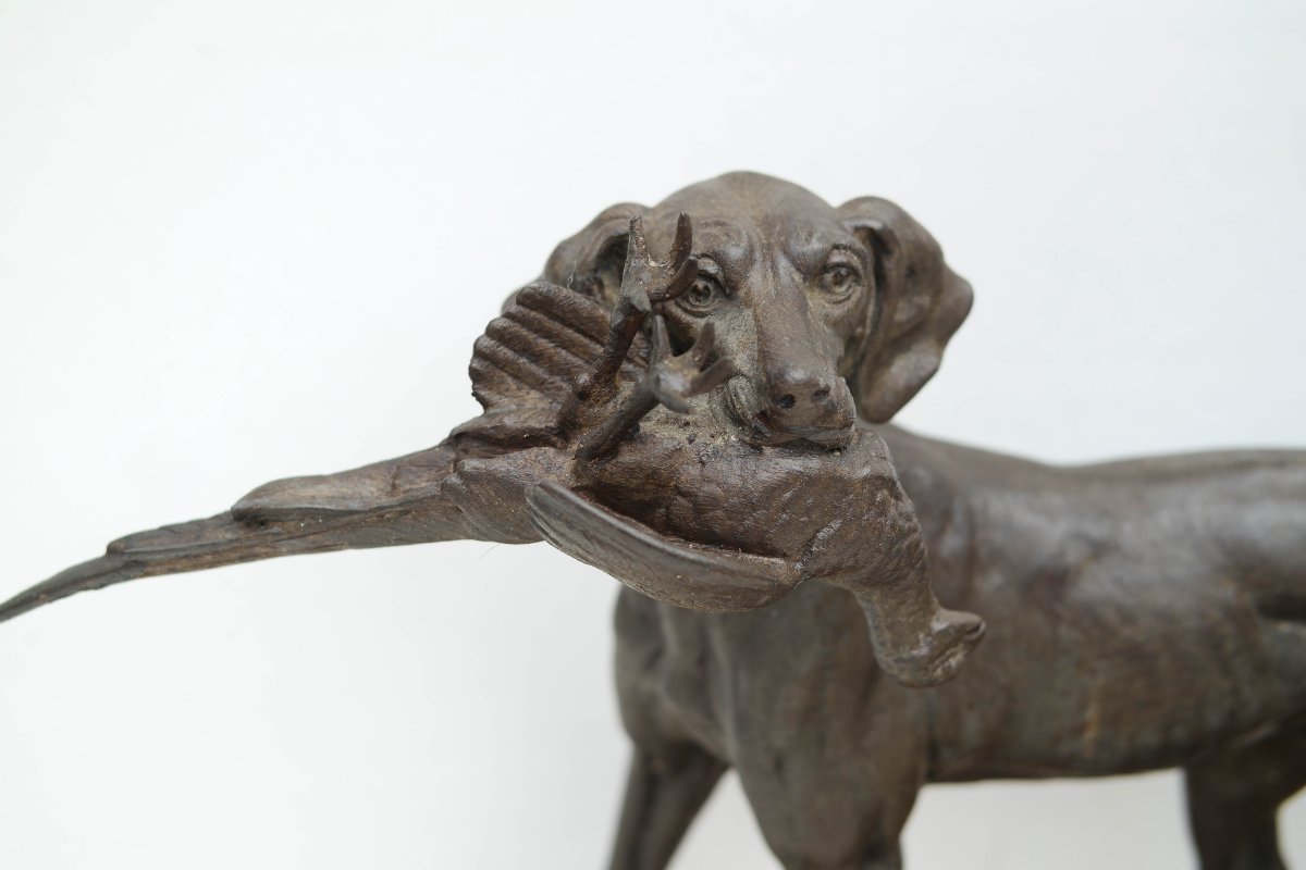 The Hunting Dogs, Sculpture Signed Clovis Edmond Masson-photo-5