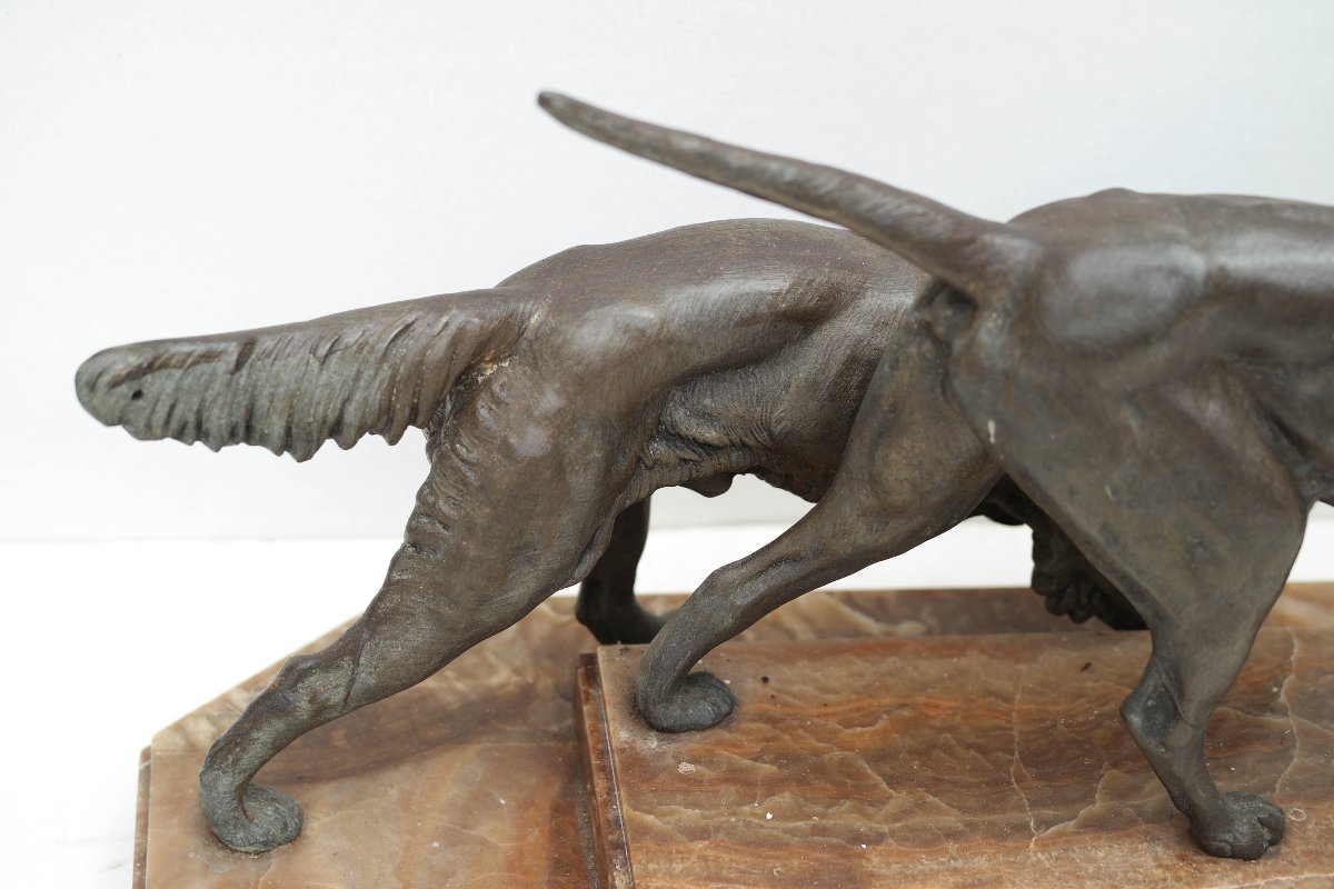 The Hunting Dogs, Sculpture Signed Clovis Edmond Masson-photo-8