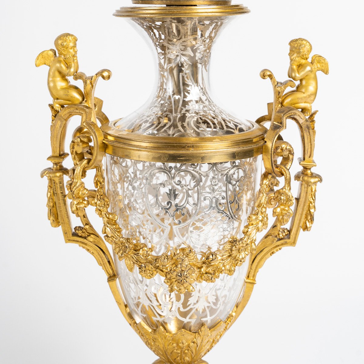 Gilt Bronze And Crystal Fireplace Set Signed Prosper Roussel-photo-7