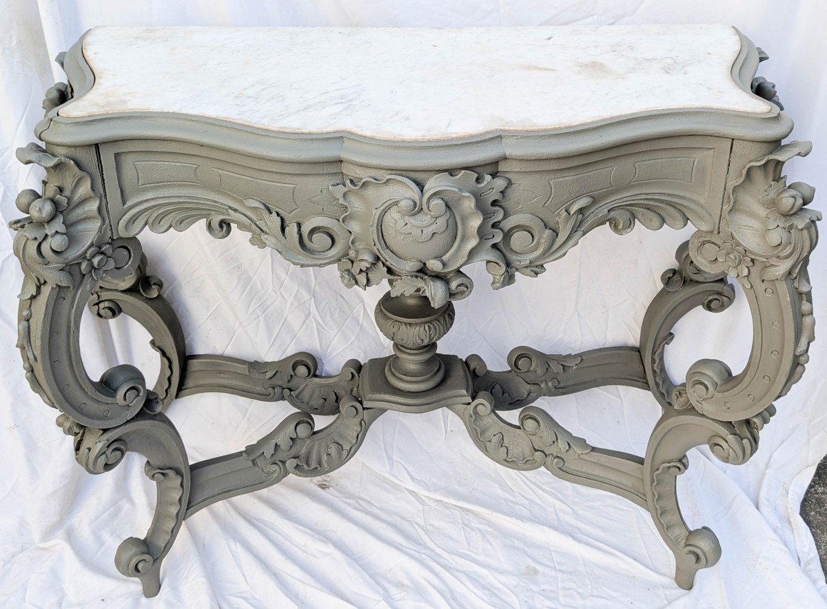 Louis XV Style Console In Lacquered Wood