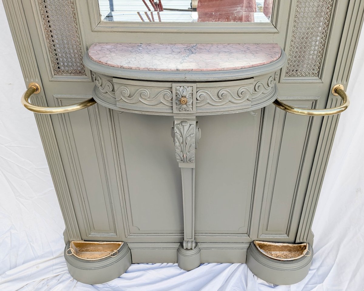 Vestiaire avec console en bois laqué, style Louis XVI-photo-2