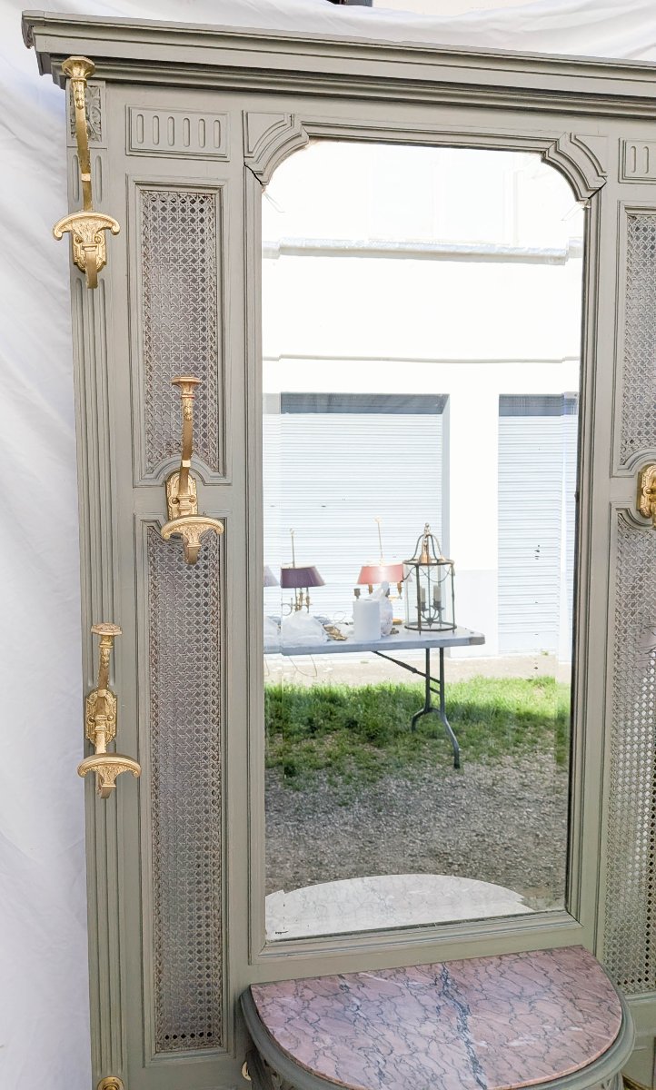 Vestiaire avec console en bois laqué, style Louis XVI-photo-3