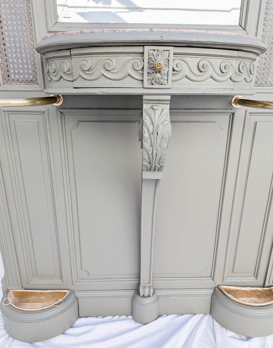 Vestiaire avec console en bois laqué, style Louis XVI-photo-5