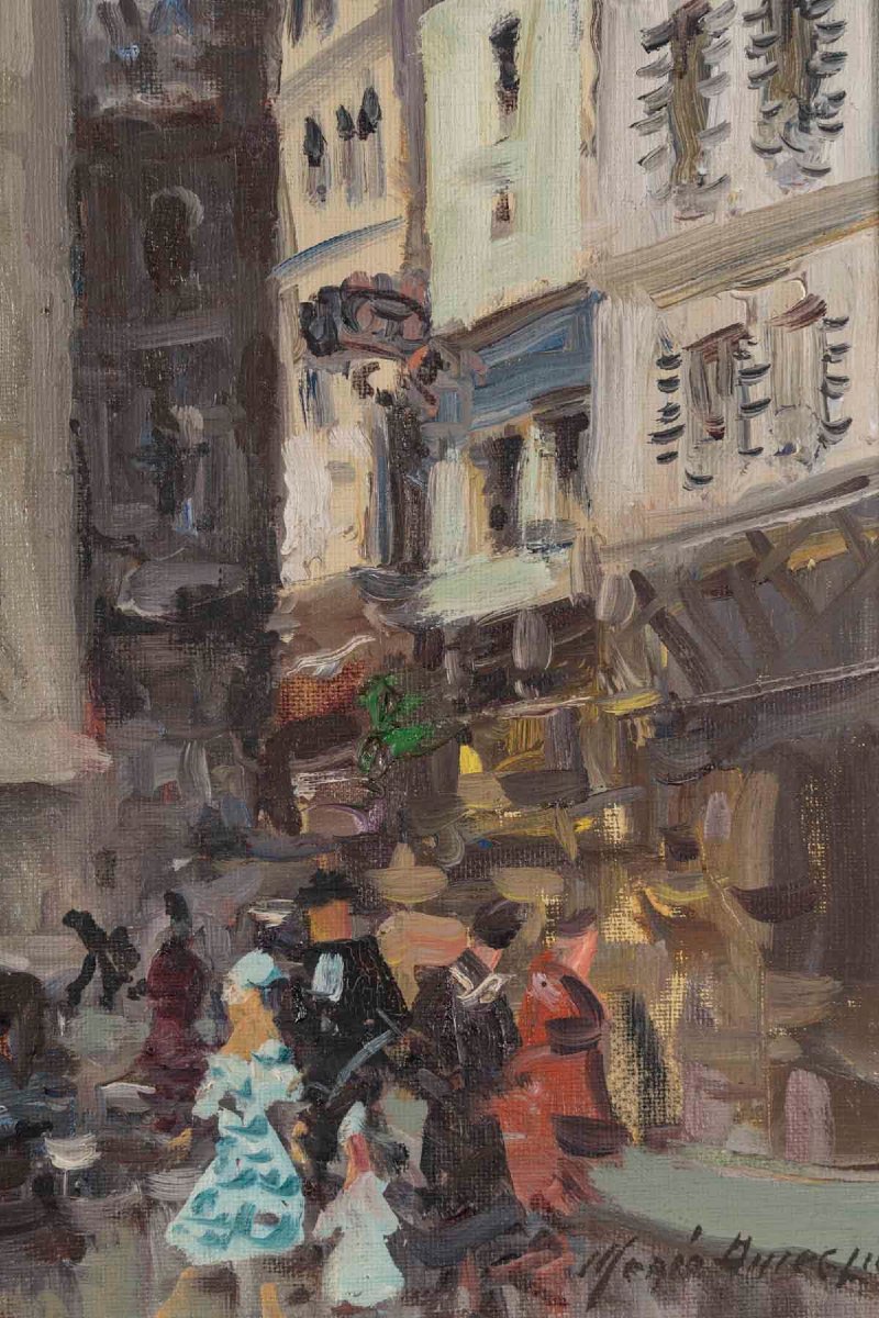 Merio Ameglio, Paris La porte St Denis, Huile sur Toile-photo-2
