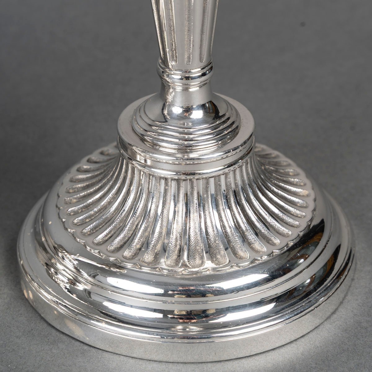 Maison Christofle, Pair Of Silver-plated Bronze Candlesticks-photo-3