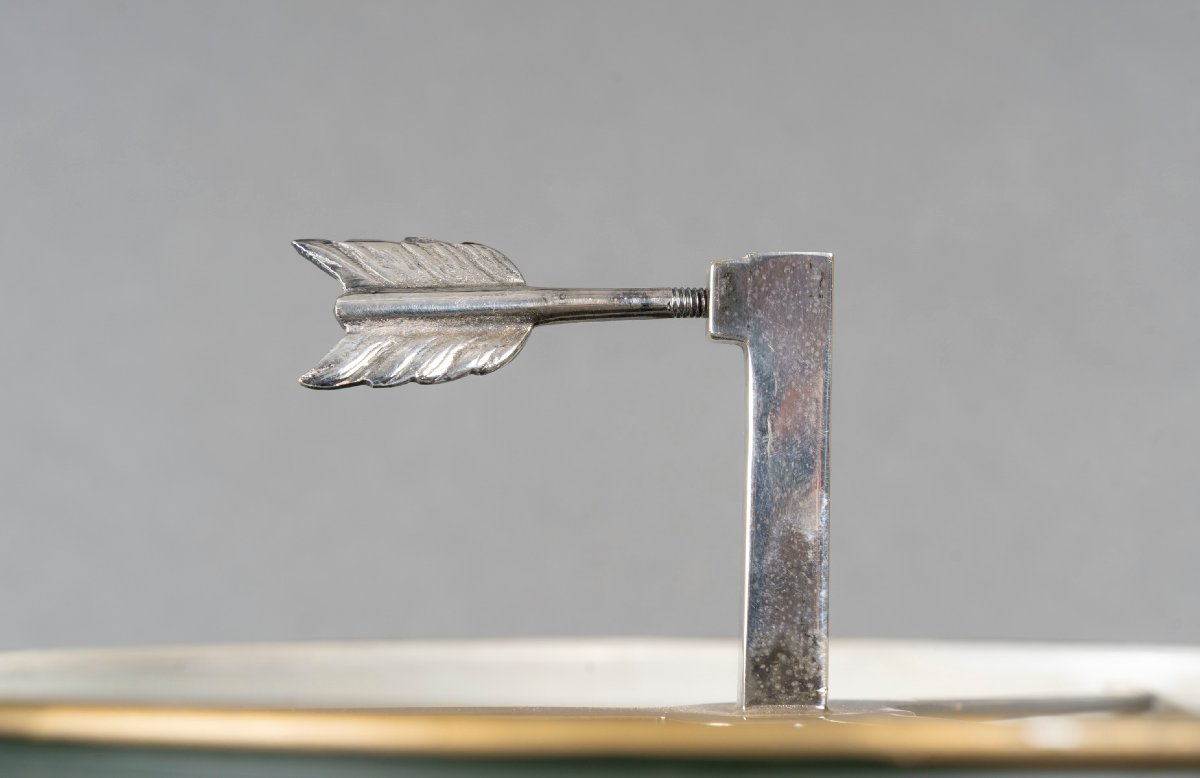 Lampe bouillotte en bronze argenté-photo-7