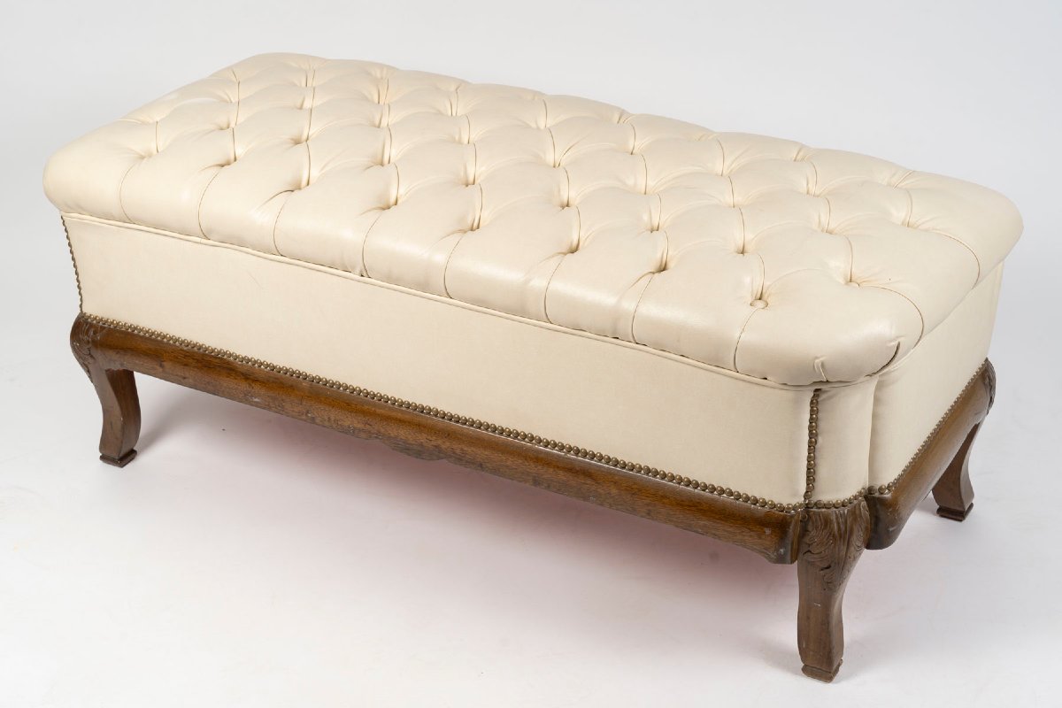 Upholstered Leather Bench-photo-2