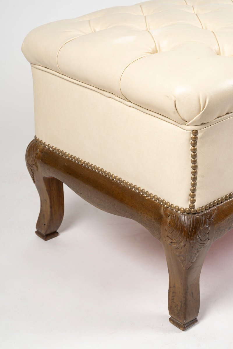 Upholstered Leather Bench-photo-4