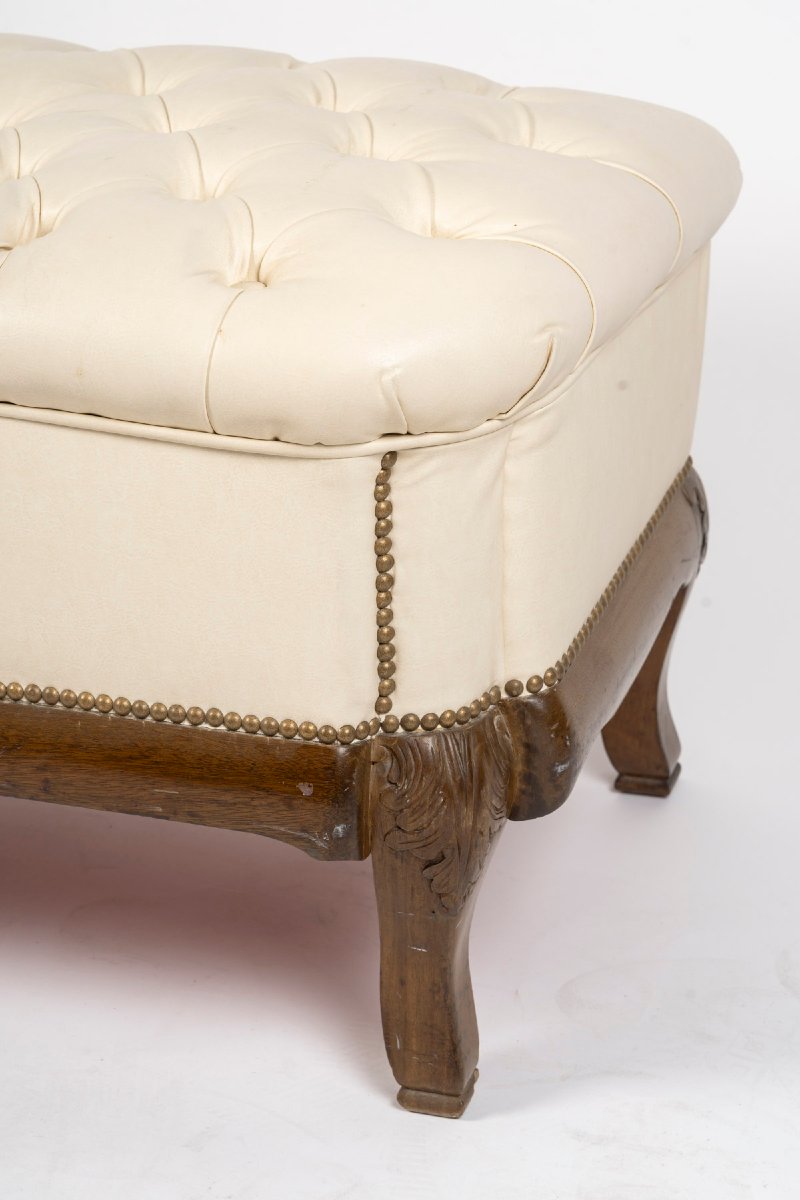 Upholstered Leather Bench-photo-2