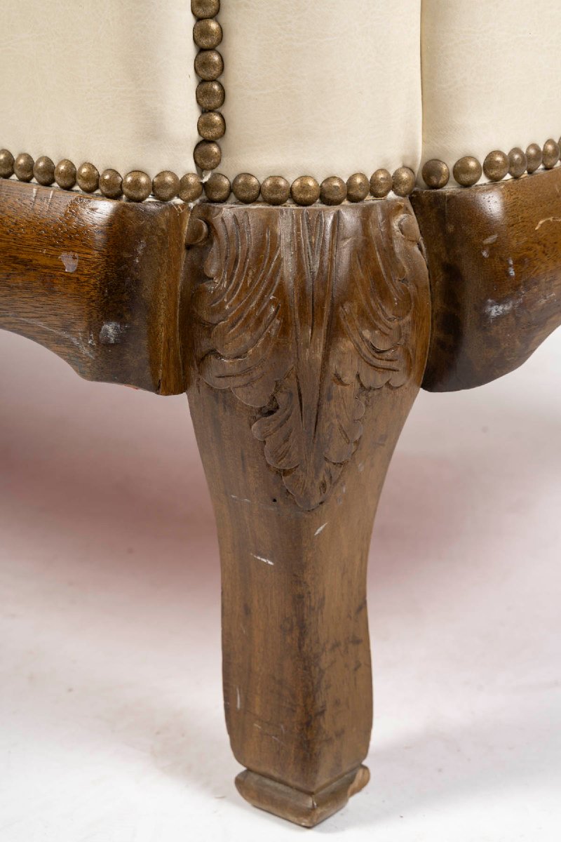 Upholstered Leather Bench-photo-4