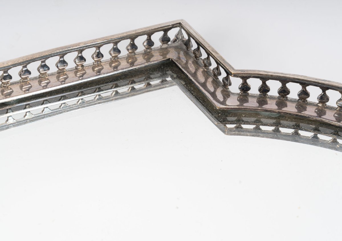 Surtout de table en bronze argenté.-photo-4