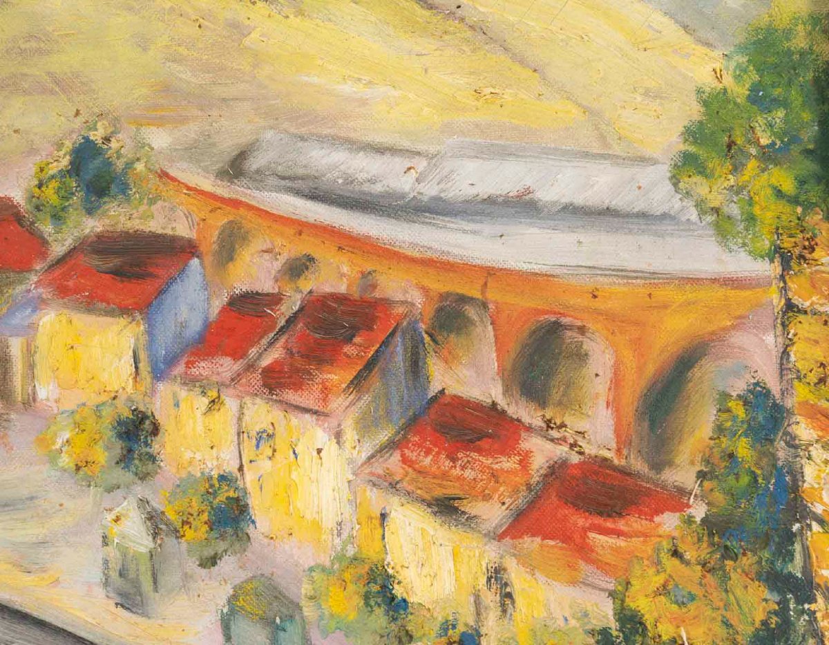 Baie de Cerbère, huile sur toile circa 1954-photo-4