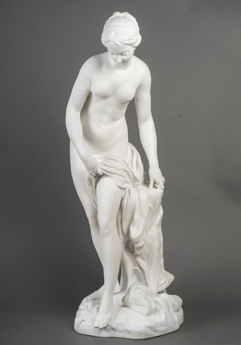 Diana In The Bath, Plaster Sculpture After Falconet