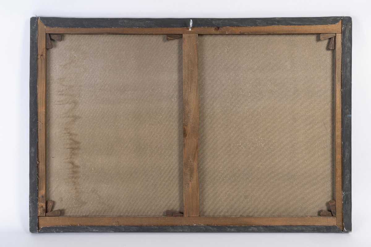 La porte St Martin, huile sur toile signée Walbourn -photo-2