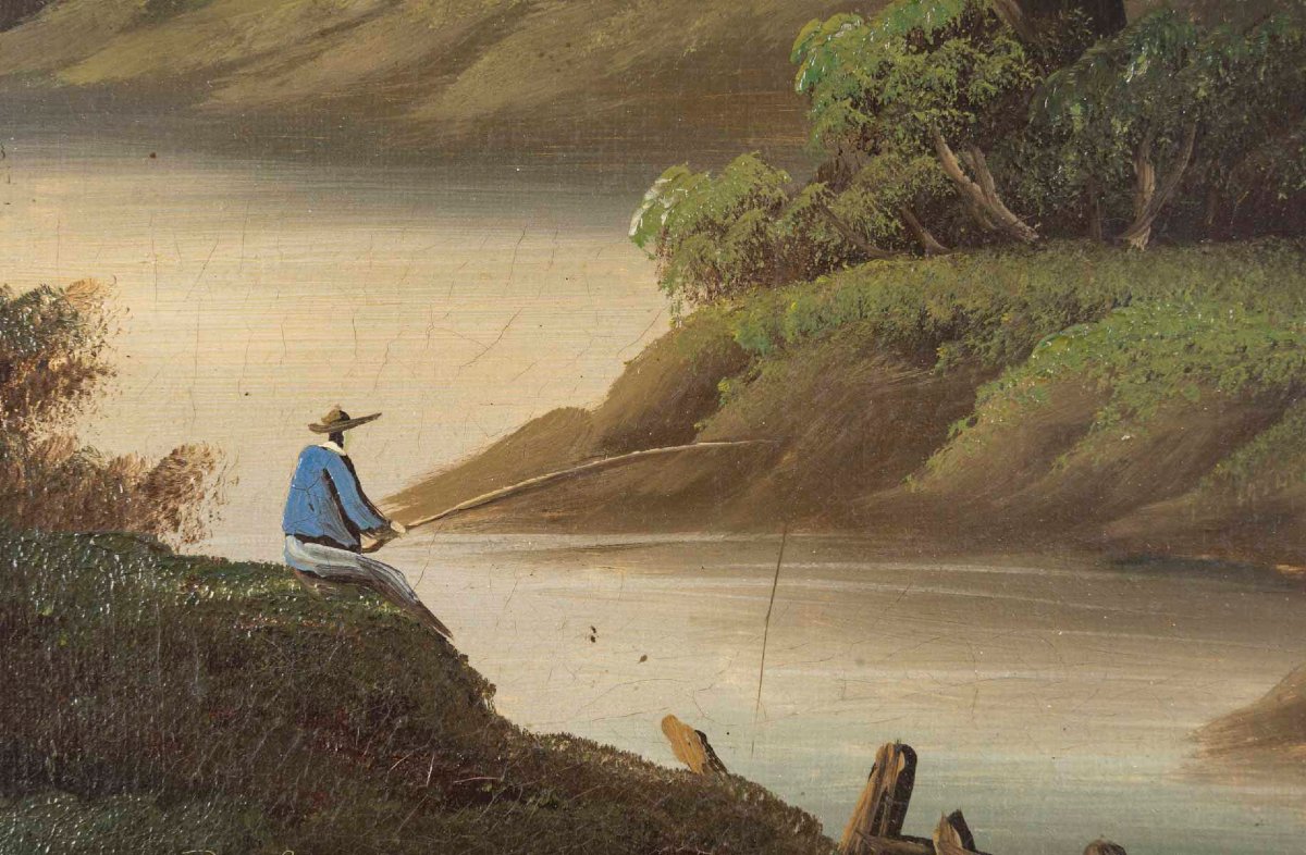 Pair Of Oil Paintings On Canvas Signed Robert Circa 1860-photo-3