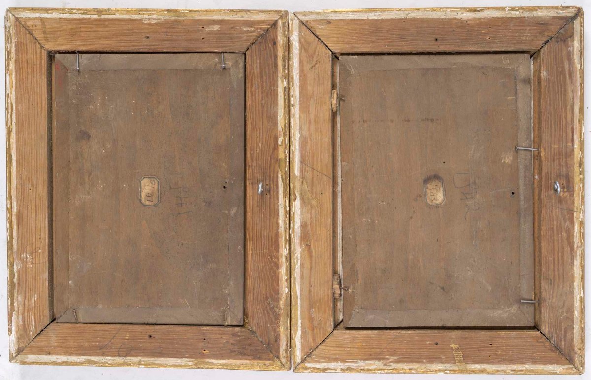 Basses-Cours, paire d'huiles sur panneaux signées Guilleminet-photo-4