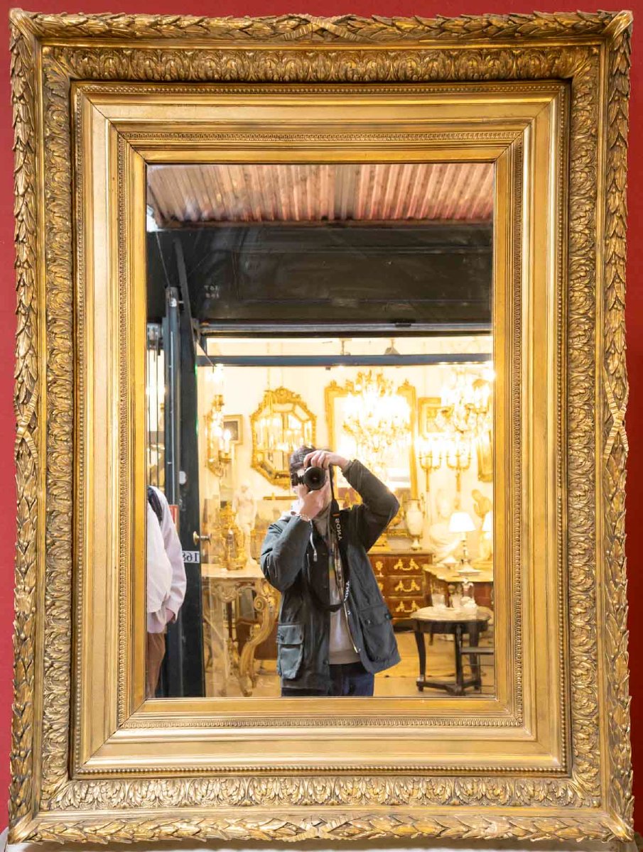 Barbizon Wood And Gilded Stucco Mirror-photo-2