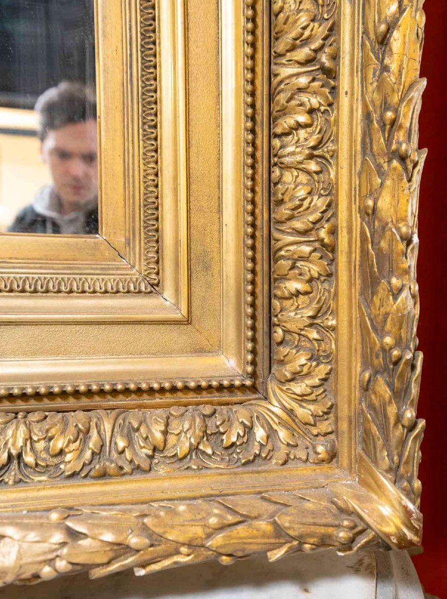 Barbizon Wood And Gilded Stucco Mirror-photo-3