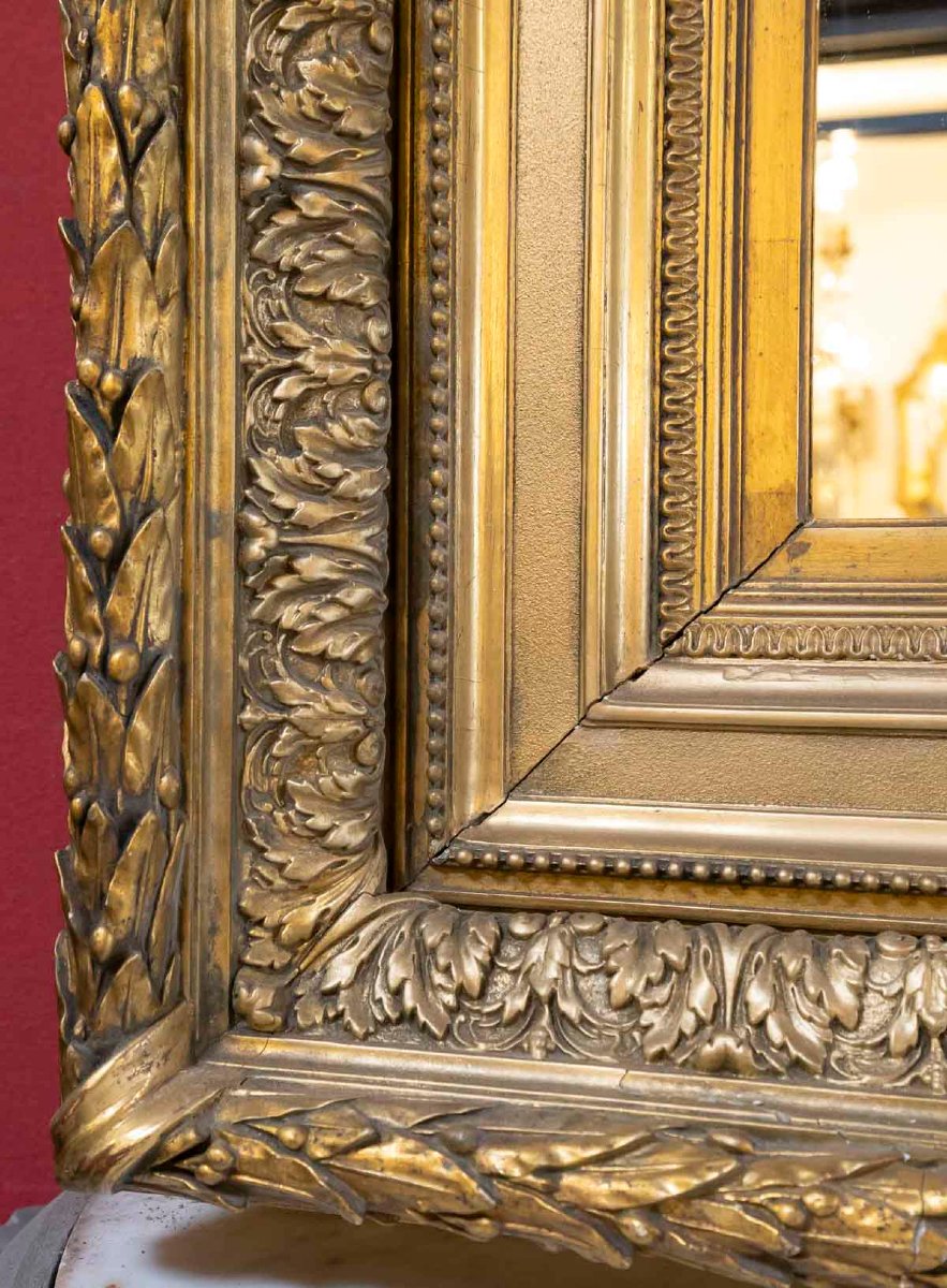 Barbizon Wood And Gilded Stucco Mirror-photo-4