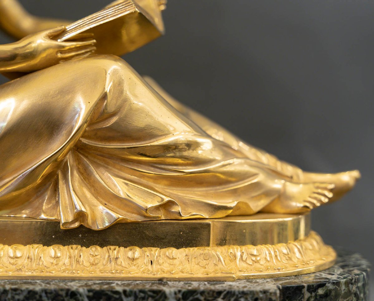 Marble And Gilt Bronze Study And Philosophy Clock, Also Known As "pendule Aux Marechaux"-photo-3