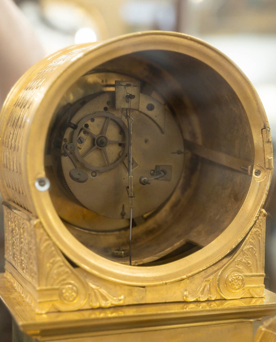 Marble And Gilt Bronze Study And Philosophy Clock, Also Known As "pendule Aux Marechaux"-photo-7