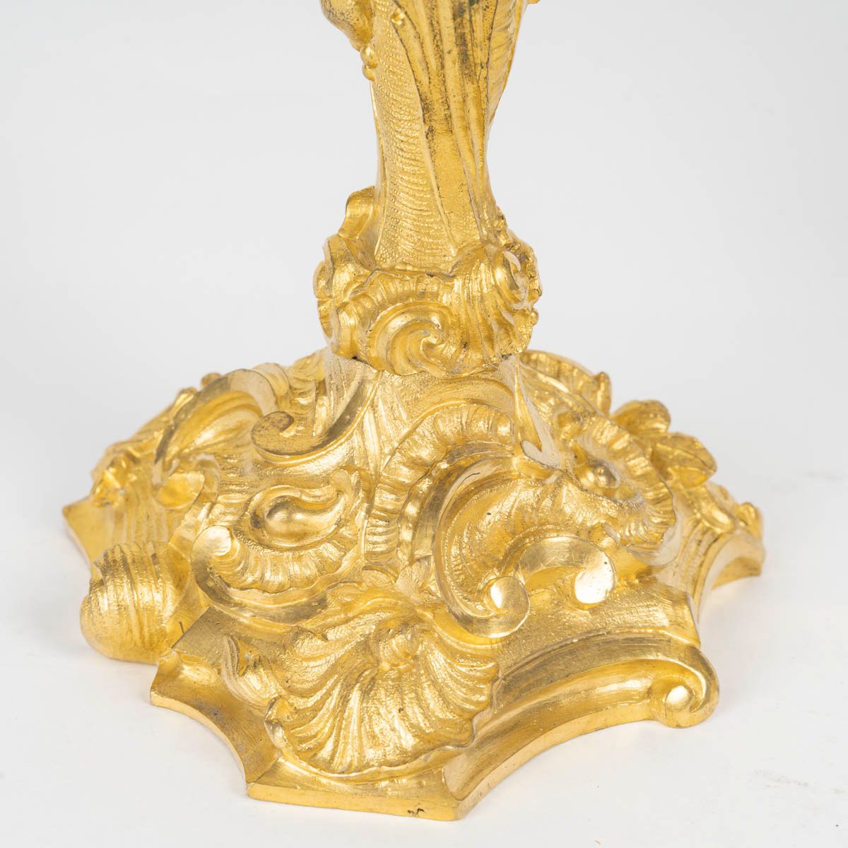 Pair Of Ormolu Candlesticks In The Rocaille Style-photo-4