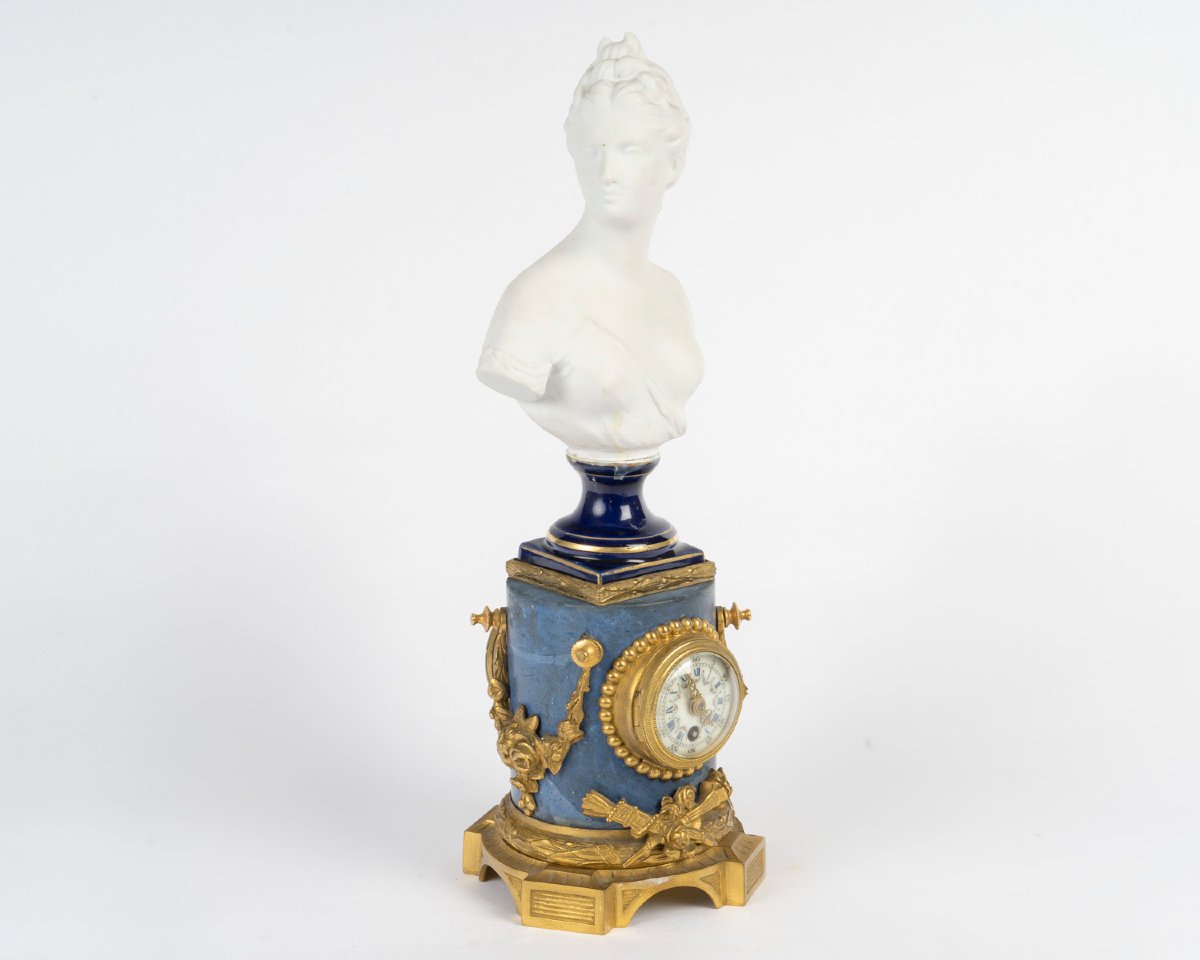 Pendule en marbre et porcelaine de Sevres-photo-4