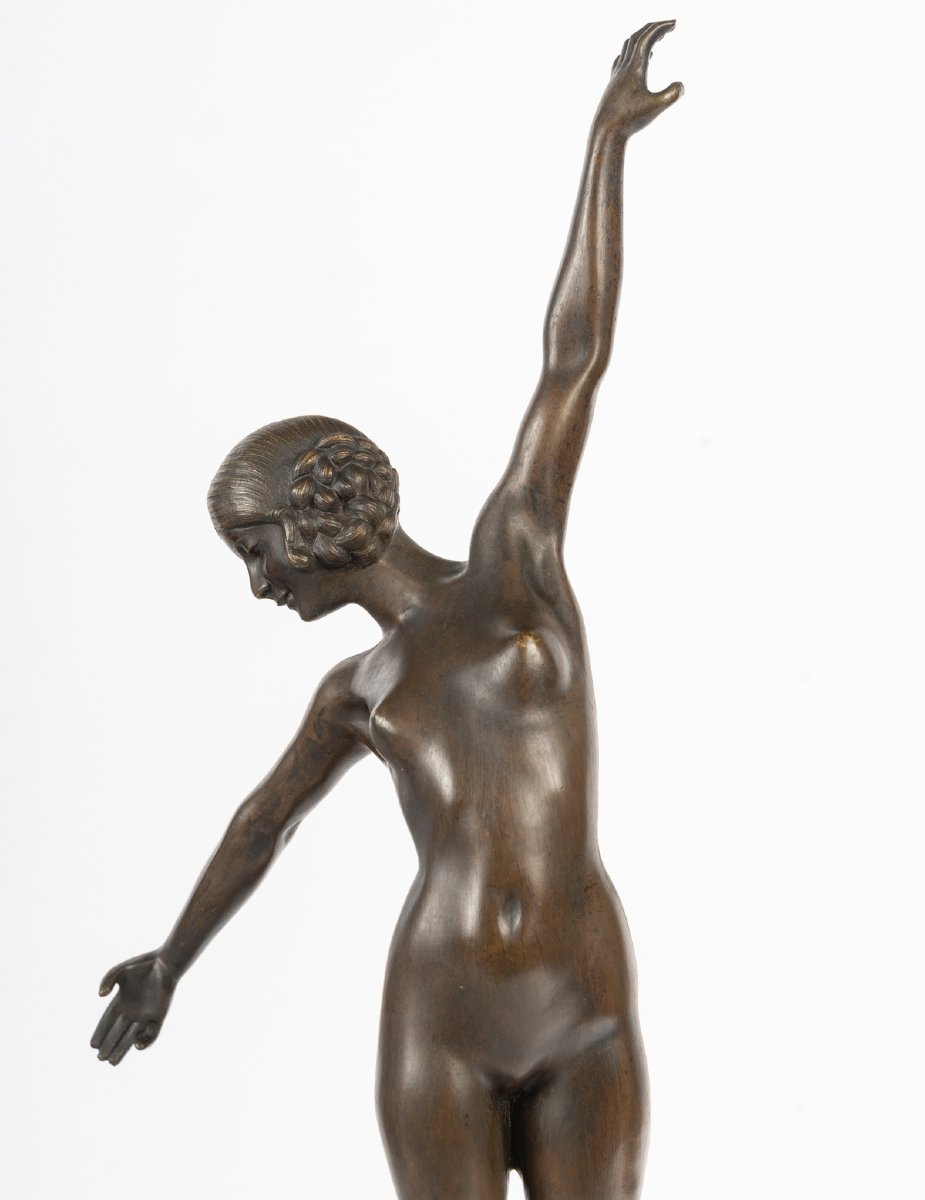 "La danse des lances" sculpture en bronze d'après Fernand Ouillon-Carrere-photo-2