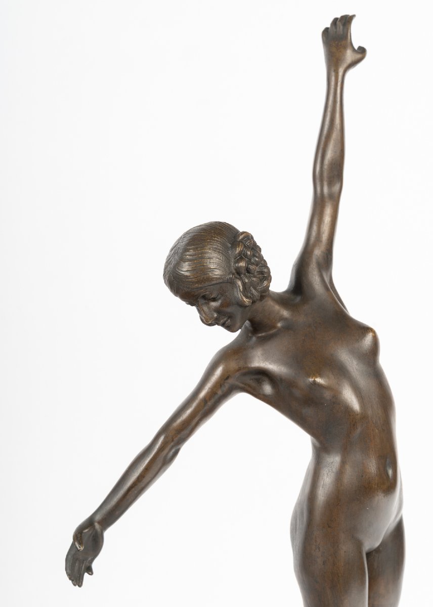 "La danse des lances" sculpture en bronze d'après Fernand Ouillon-Carrere-photo-1