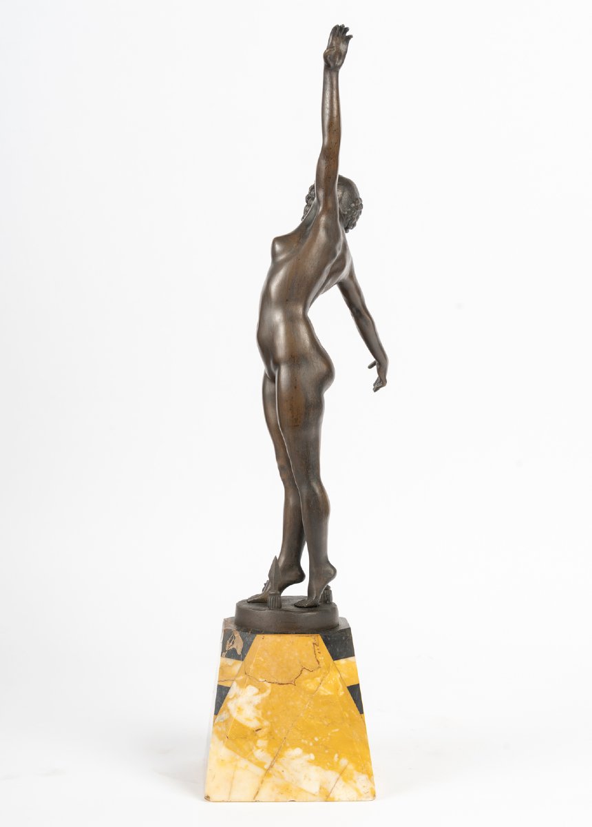 "La danse des lances" sculpture en bronze d'après Fernand Ouillon-Carrere-photo-6