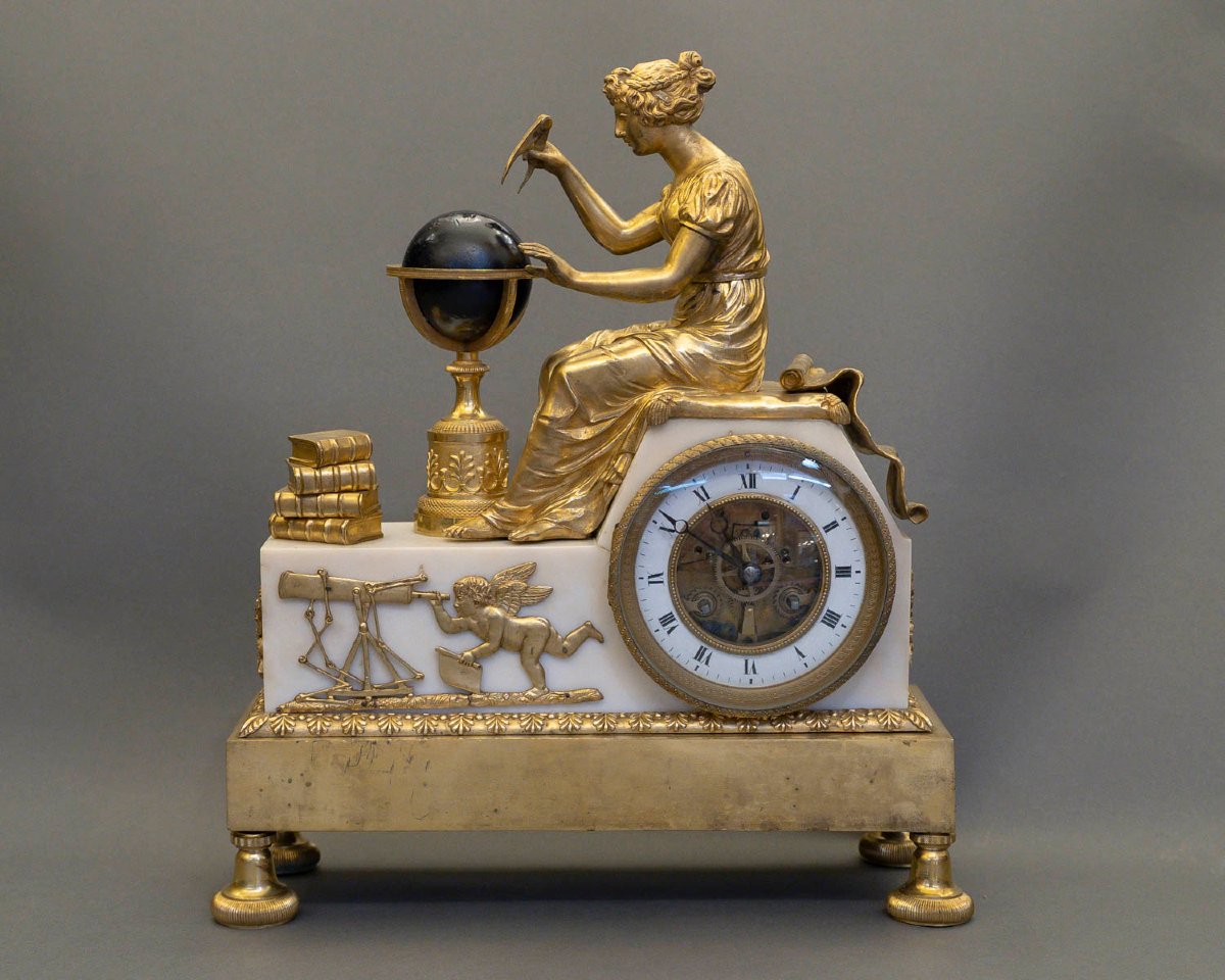 Pendule empire à l'étude de l'astronomie