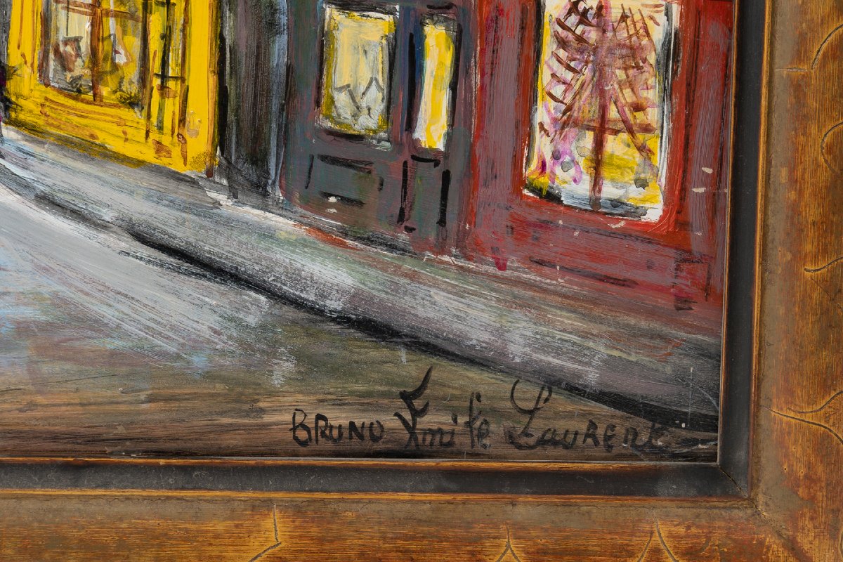 Montmartre, Oil On Panel, Signed By Bruno Emile Laurent -photo-2