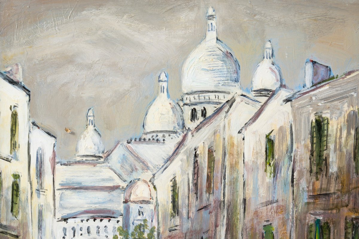 Montmartre, Oil On Panel, Signed By Bruno Emile Laurent -photo-1