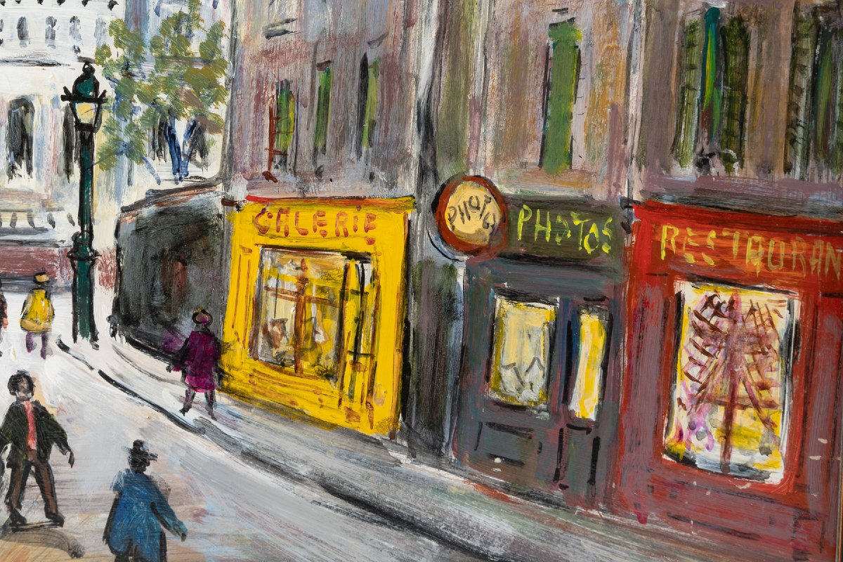 Montmartre, Oil On Panel, Signed By Bruno Emile Laurent -photo-3