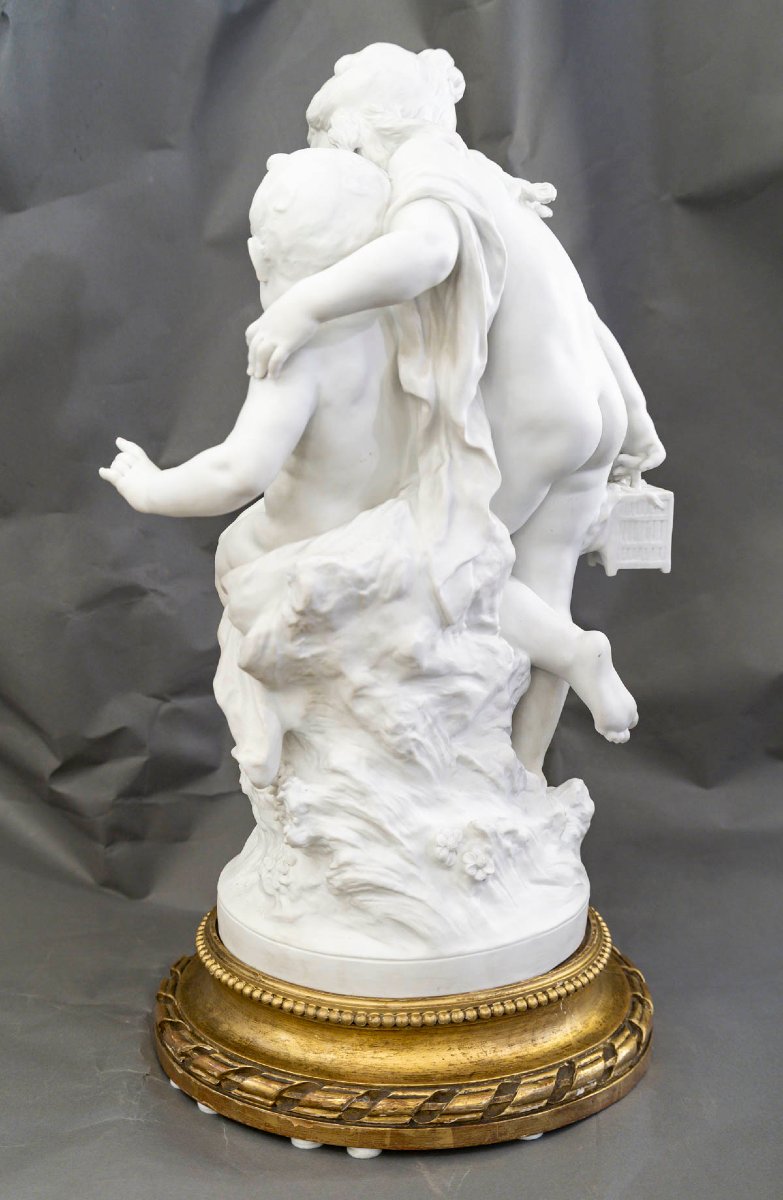 Les dénicheurs de nid, Sculpture en biscuit signée Auguste Moreau -photo-7