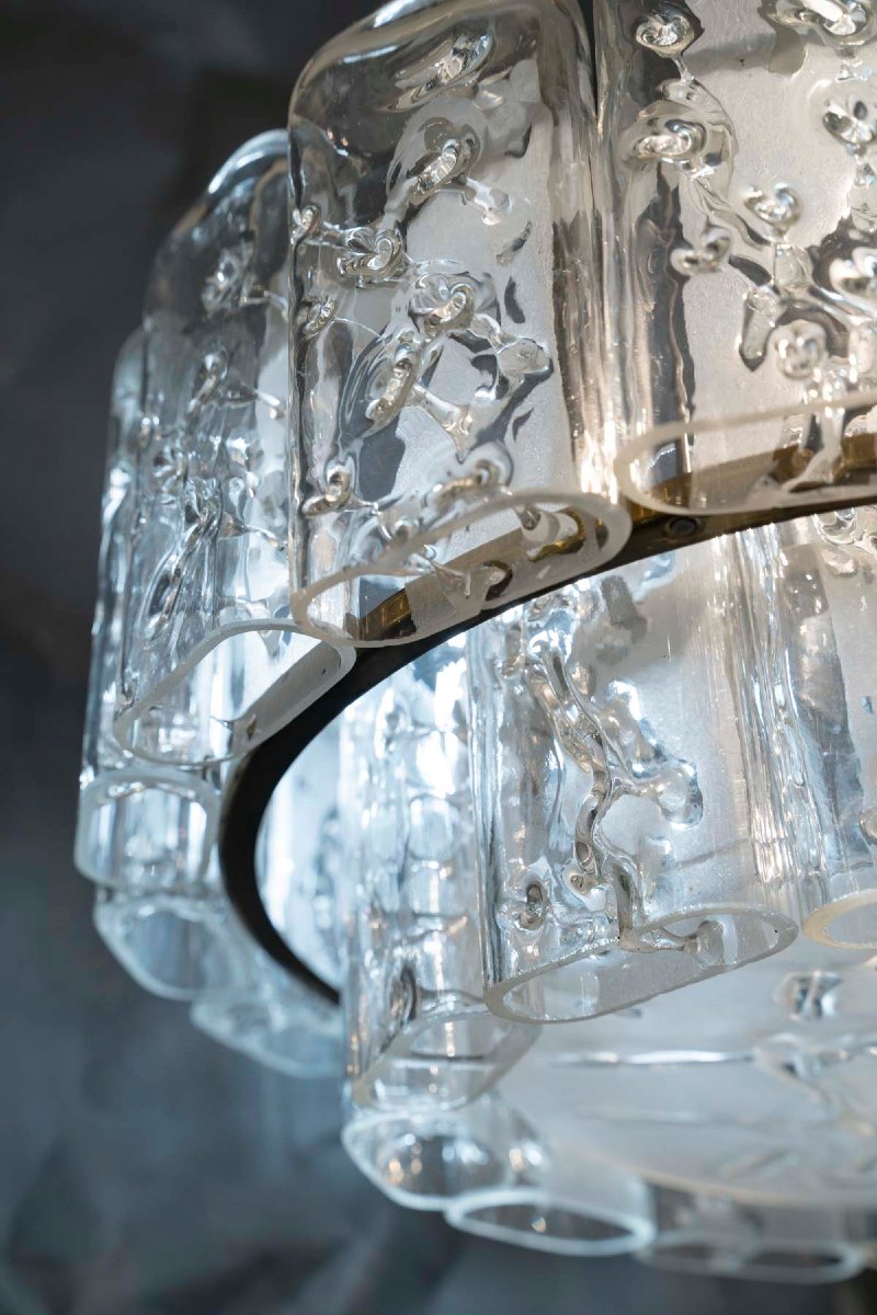 Doria Leuchten Cascade Chandelier And Its 3 Wall Sconces, Circa 1960-photo-1