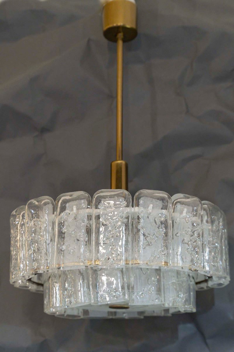 Doria Leuchten Cascade Chandelier And Its 3 Wall Sconces, Circa 1960-photo-3
