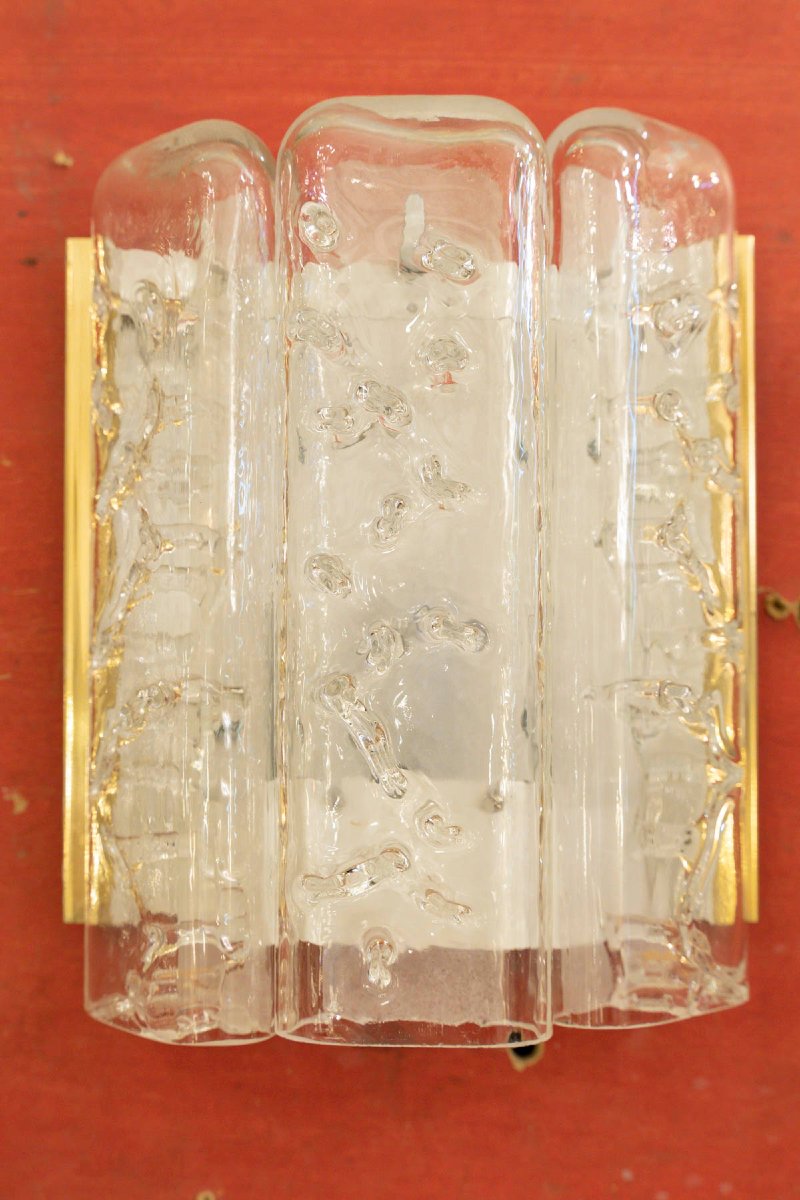 Doria Leuchten Cascade Chandelier And Its 3 Wall Sconces, Circa 1960-photo-4
