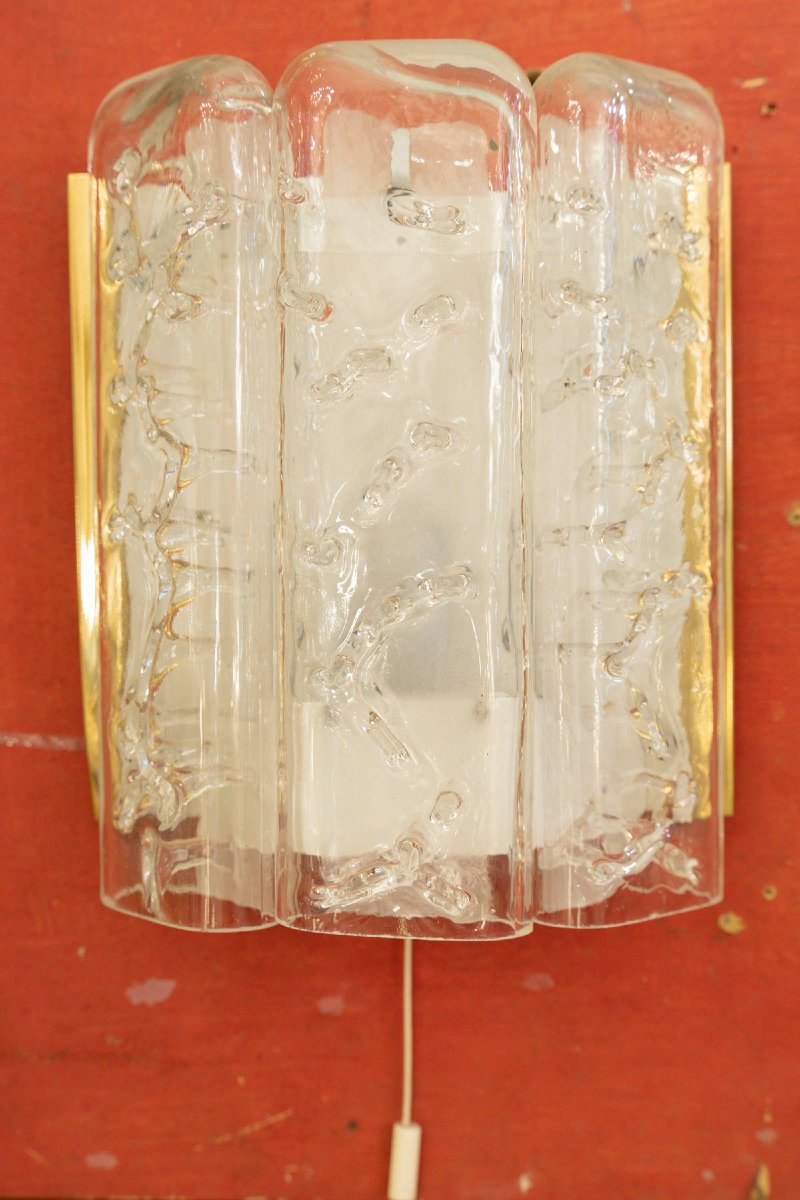Doria Leuchten Cascade Chandelier And Its 3 Wall Sconces, Circa 1960-photo-5