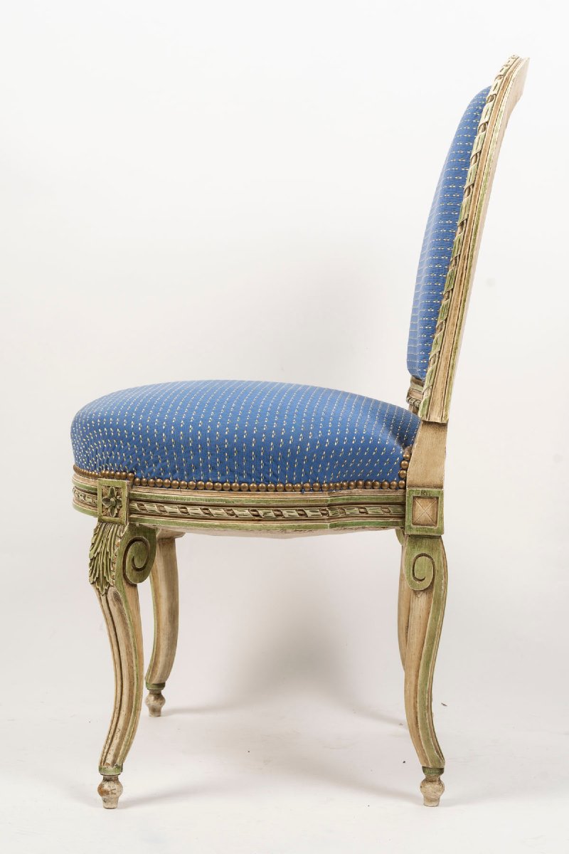 Set Of 4 Louis XVI-style Living Room Chairs-photo-2