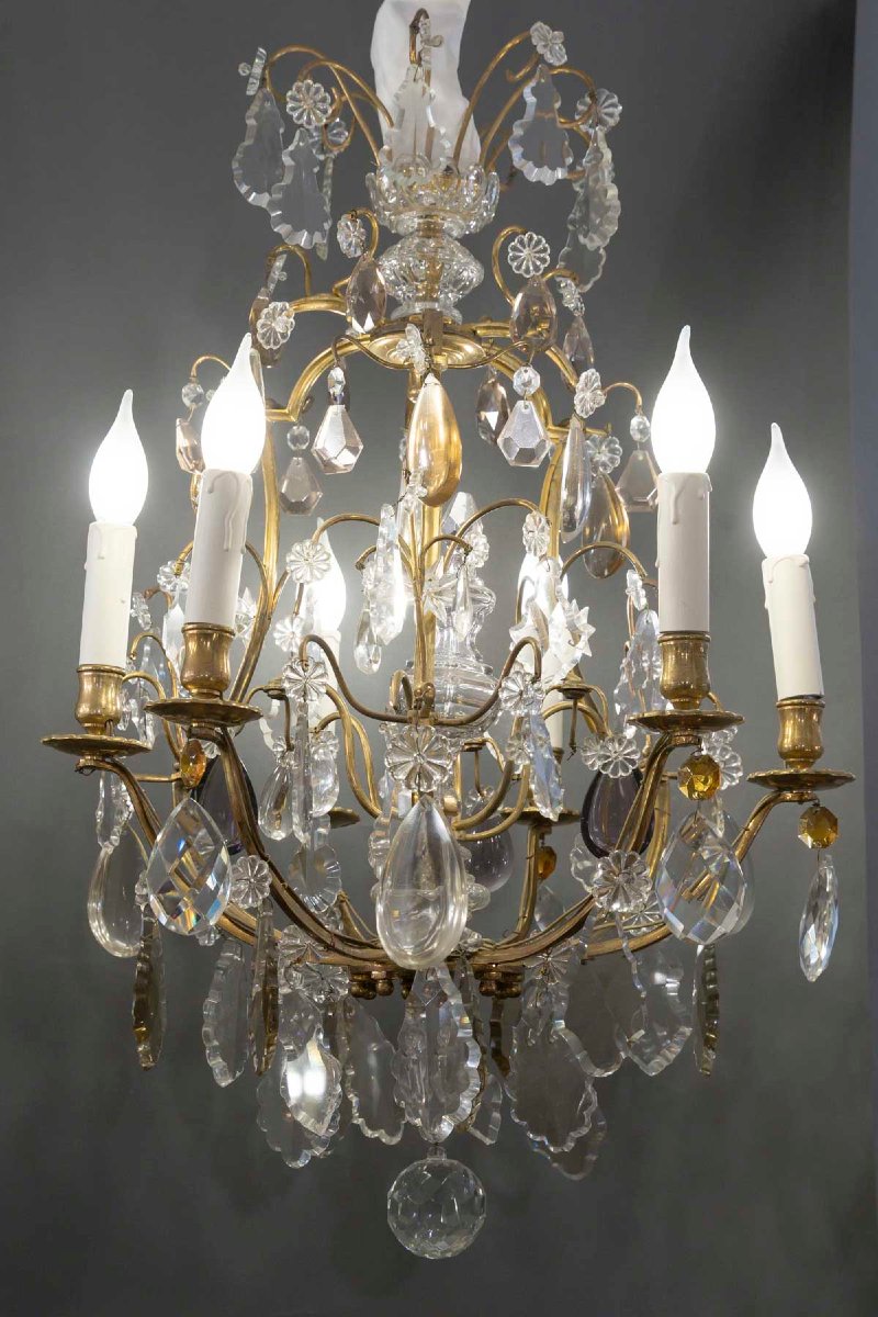Gilded Bronze And Baccarat Crystal Chandelier