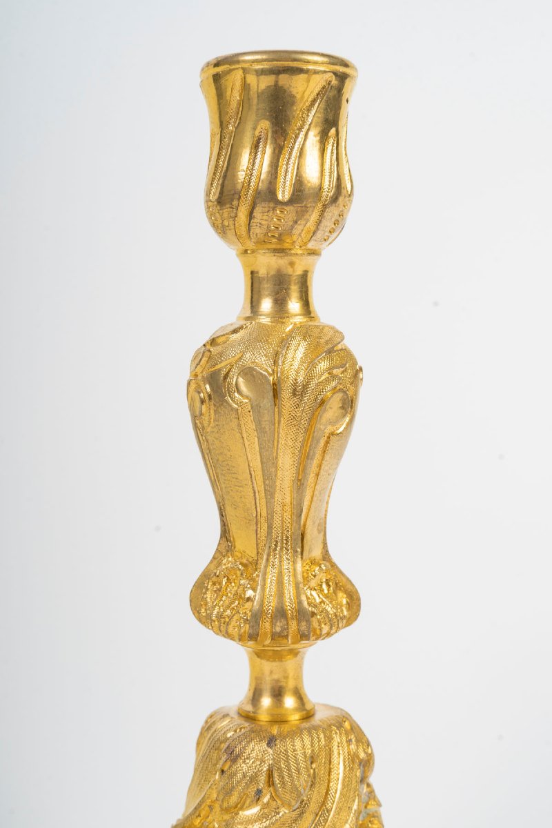 Paire de bougeoirs style Louis XV-photo-4
