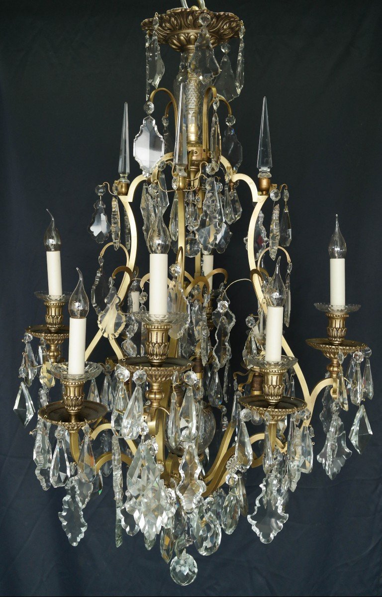 Lustre Cage En Bronze Style Louis XVI-photo-2