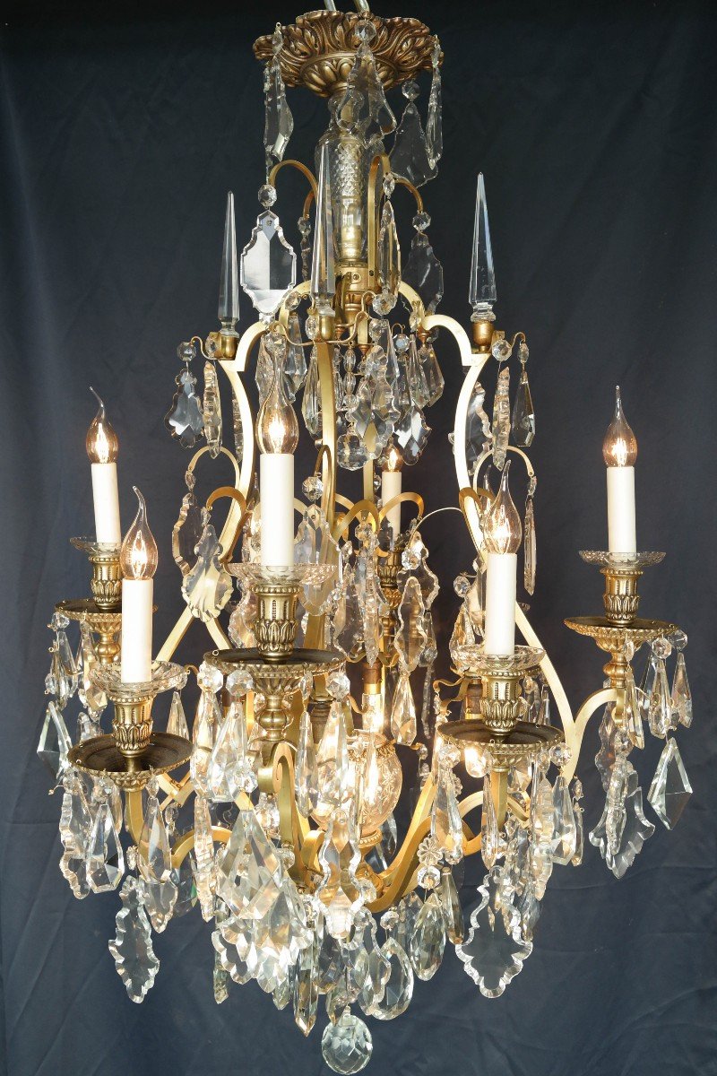 Lustre Cage En Bronze Style Louis XVI