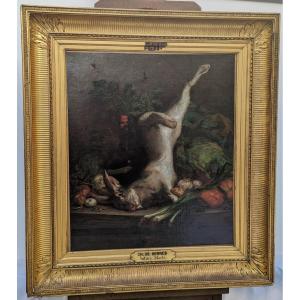 Still Life Oil On Canvas Signed Henri-charles De Serres (1823-1897)
