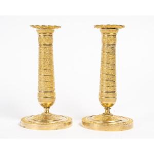 Paire de bougeoirs Empire