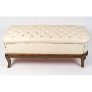 Upholstered Leather Bench