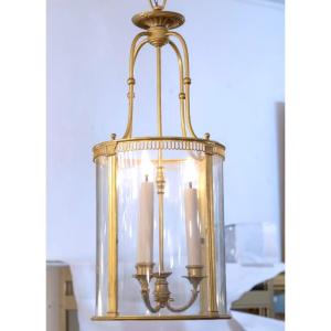 Three-light Lantern In Gilded Bronze
