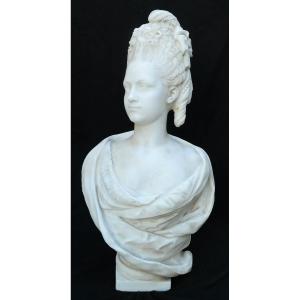 Portrait Of Clotilde Of France, Carrara Marble Bust